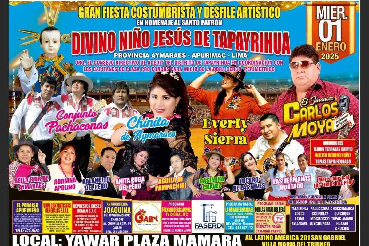Gran Fiesta Patronal en Homenaje al Niño Jesús de Tapairihua en Lima