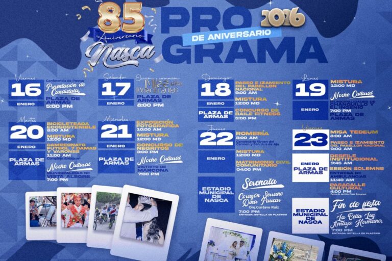 programa de Aniversario de Nasca 2026