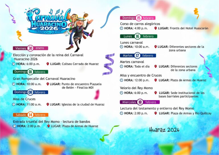 programa carnaval de huaraz 2026